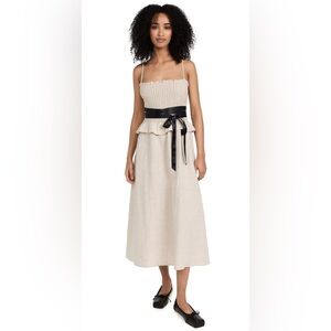 NWT REFORMATION Miles Linen Dress in Oatmeal.